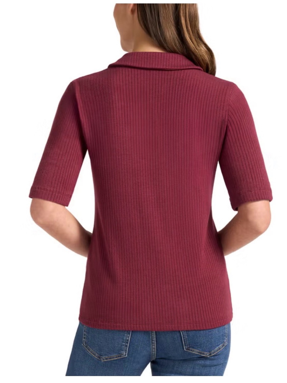 Matty M Women's Ribbed Button Front Top - Picture 4 of 8
